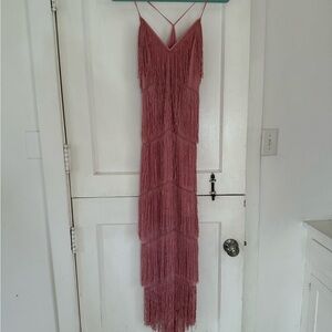 Elegant Pink Fringe Dress